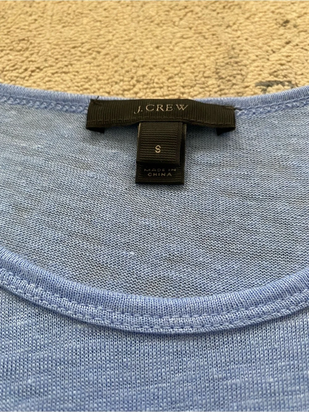 J. Crew Flutter Sleeve 100% Linen T-shirt Small Blue Lightweight Comfy